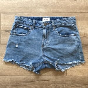 RVCA high-waisted denim shorts